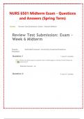 NURS 6501 Midterm Exam - Questions  and Answers (Spring Term)