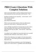 PBIO Exam 4 Questions With Complete Solutions