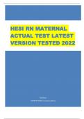 HESI RN MATERNAL  ACTUAL TEST LATEST  VERSION TESTED 2022