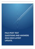 PALS POST TEST QUESTIONS AND ANSWERS 2022/2023 LATEST UPDATE.
