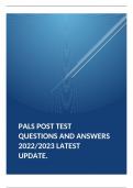 PALS POST TEST QUESTIONS AND ANSWERS 2022&sol;2023 LATEST UPDATE&period;