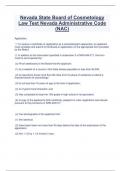 Nevada State Board of Cosmetology  Law Test Nevada Administrative Code  &lpar;NAC&rpar;