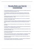 Nevada State Law Test for  Cosmetology