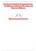 Test Bank for Medical-Surgical Nursing&comma; 7th Edition 2024 latest revised update by Adrianne Dill Linton and Mary Ann Matteson&comma; graded A&plus; passing 100&percnt; guaranteed 