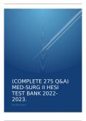 (Complete 275 Q&A) Med-Surg II HESI Test Bank 2022-2023
