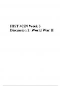 HIST 405N Week 6 Discussion 2: World War II