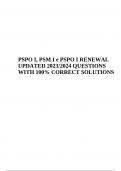 PSPO I, PSM I e PSPO I RENEWAL UPDATED 2023/2024 QUESTIONS WITH 100% CORRECT SOLUTIONS