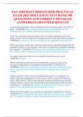FAA AIRCRAFT DISPATCHER PRACTICAL  EXAM 2023&sol;2024 LATEST TEST BANK 500  QUESTIONS AND CORRECT DETAILED  ANSWERS&vert;GUARANTEED RESULTS