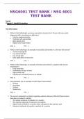 Exam &lpar;elaborations&rpar; SOUTH UNIVERSITY NSG6001 TEST BANK &sol; NSG 6001 TEST BANK&sol;NSG6001 TEST BANK  &lpar;NEWEST&rpar;&colon; 100&percnt; VERIFIED QUESTIONS AND ANSWERS 