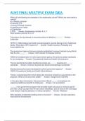 ALHS FINAL MULTIPLE EXAM Q&A RATED A&period;