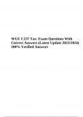 WGU C237 Tax: Exam Questions With Correct Answers (Latest Update 2023/2024) 100% Verified Answers