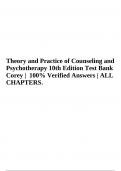Theory and Practice of Counseling and Psychotherapy 10th Edition Test Bank Corey &vert; 100&percnt; Verified Answers &vert; ALL CHAPTERS&period;