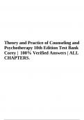 Theory and Practice of Counseling and Psychotherapy 10th Edition Test Bank Corey | 100% Verified Answers | ALL CHAPTERS.