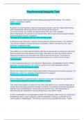 Psychosocial Integrity Test - Questions and Answers