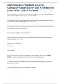 omputer Science AQA Paper 2 questions and answers with verified answers