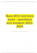 Nurs 6512 mid term exam - questions and answers 2023-2024