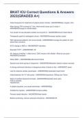 BKAT ICU Correct Questions & Answers 2023&lpar;GRADED A&plus;&rpar;