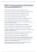 BKAT Critical Care Review&vert; 80 Questions & Answers&lpar;GRADED A&plus;&rpar;