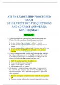 ATI PN LEADERSHIP PROCTORED EXAM  2019 LATEST UPDATE QUESTIONS AND CORRECT ANSWERS|A GRADED|NEW!!