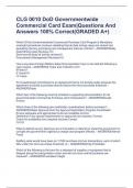 CLG 0010 DoD Governmentwide Commercial Card Exam&vert;Questions And Answers 100&percnt; Correct&lpar;GRADED A&plus;&rpar;