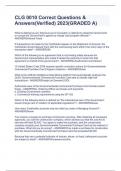 CLG 0010 Correct Questions & Answers&lpar;Verified&rpar; 2023&lpar;GRADED A&rpar;