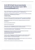 CLG 0010 DoD Governmentwide Commercial Purchase Card 100&percnt; Correct&lpar;GRADED A&plus;&rpar;