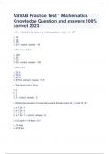 ASVAB Practice Test 1 Mathematics Knowledge Question and answers 100% correct 2023