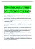 ISA- Arborist VERIFIED  SOLUTIONS 100% PASS