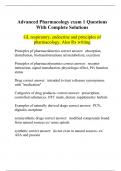 Advanced Pharmacology exam 1 Questions With Complete Solutions