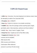 USPS 421 Postal Exam  2022/2023 WITH COMPLETE SOLUTION