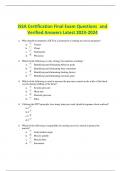 ISSA Certification Final Exam Questions and Verified Answers Latest 2023- 2024