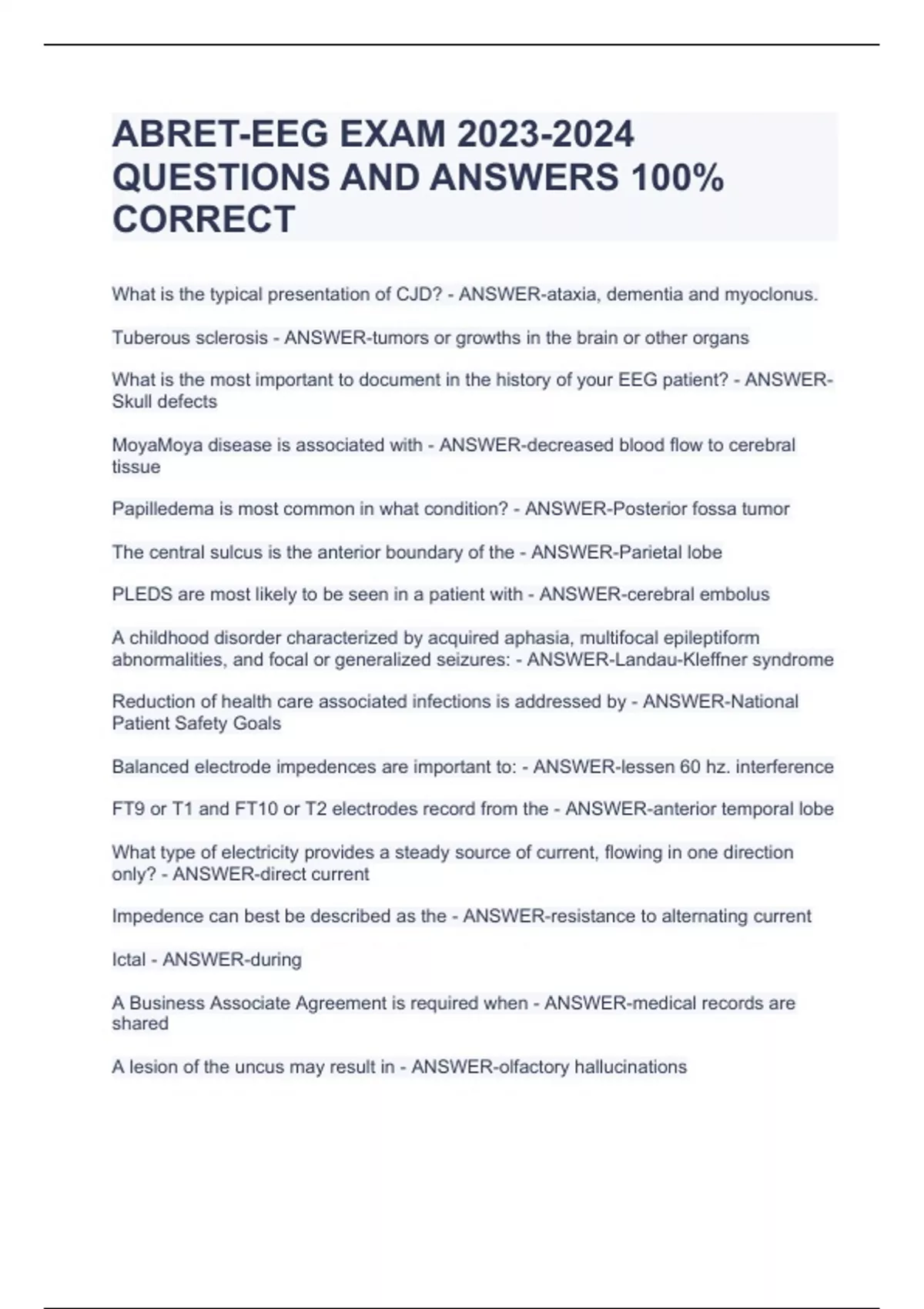 ABRETEEG EXAM QUESTIONS AND ANSWERS 100 CORRECT ABRETEEG Stuvia US
