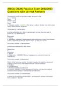 AMCA CMAC Practice Exam 2022&sol;2023 Questions with correct Answers