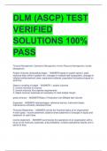 DLM (ASCP) TEST  VERIFIED  SOLUTIONS 100%  PASS