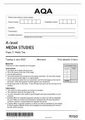 AQA 7572-2 MEDIASTUDIES A LEVEL PAPER 2 MAY 23-Paper 2 Media Two