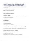 AAMA Practice Test - 200 Questions & Answers Updated Summer 2023-2024&period;&lpar;A&plus;GRADED  &rpar;
