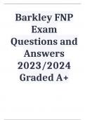 Barkley FNP Exam Questions and Answers 2023/2024 Graded A+