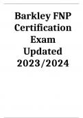 Barkley FNP Exam 2023/2024 Complete Solution Package