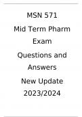 MSN 571  Mid Term Pharm Exam  Questions and Answers  New Update 2023&sol;2024