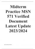 Midterm Practice MSN 571 Verified Document Latest Update 2023&sol;2024