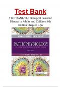 Test Bank For Pathophysiology 8th Edition By Sue Huether, Kathryn McCance Chapter 1-50 Complete Guide 
