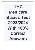 UHC Medicare Basics Test 2023/2024 With 100% Correct Answers