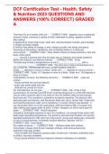 DCF Certification Test - Health&comma; Safety & Nutrition 2023 QUESTIONS AND ANSWERS &lpar;100&percnt; CORRECT&rpar; GRADED A