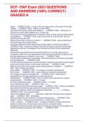 DCF- ITAP Exam 2023 QUESTIONS AND ANSWERS &lpar;100&percnt; CORRECT&rpar; GRADED A