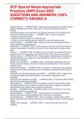 DCF Special Needs Appropriate Practices &lpar;SNP&rpar; Exam 2023 QUESTIONS AND ANSWERS &lpar;100&percnt; CORRECT&rpar; GRADED A