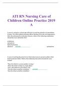 ATI RN Nursing Care of Children Online Practice 2019 A