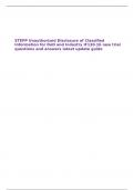 STEPP Unauthorized Disclosure of Classified Information for DoD and Industry IF130&period;16 new trial questions and answers latest update guide