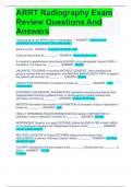 ARRT Radiography Exam Review Questions And Answers