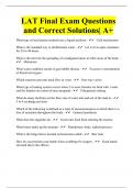 LAT Final Exam Questions and Correct Solutions| A+