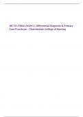 NR 511 FINAL EXAM 1: Differential Diagnosis & Primary Care Practicum – Chamberlain College of Nursing